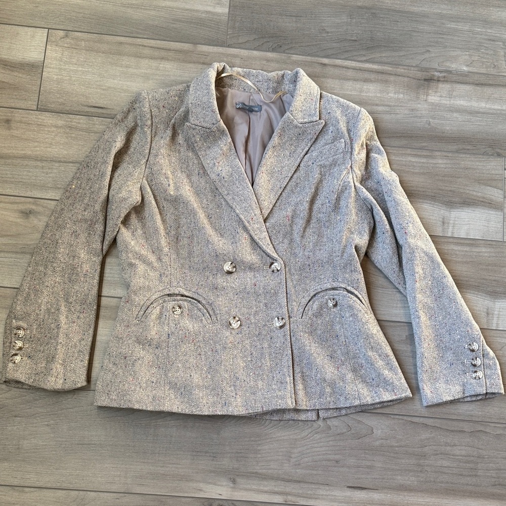 Wit & Wisdom Light Gray Double-Breasted Blazer